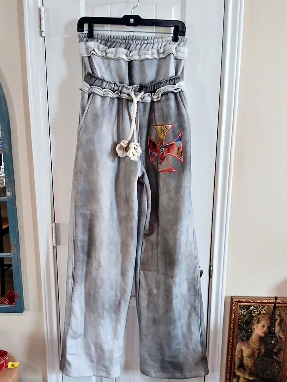 PeacefulSaints Double Waist Sweatpants Size Medium Unisex Y2K Skater Grunge